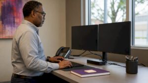 IT specialist troubleshooting GSA access issue