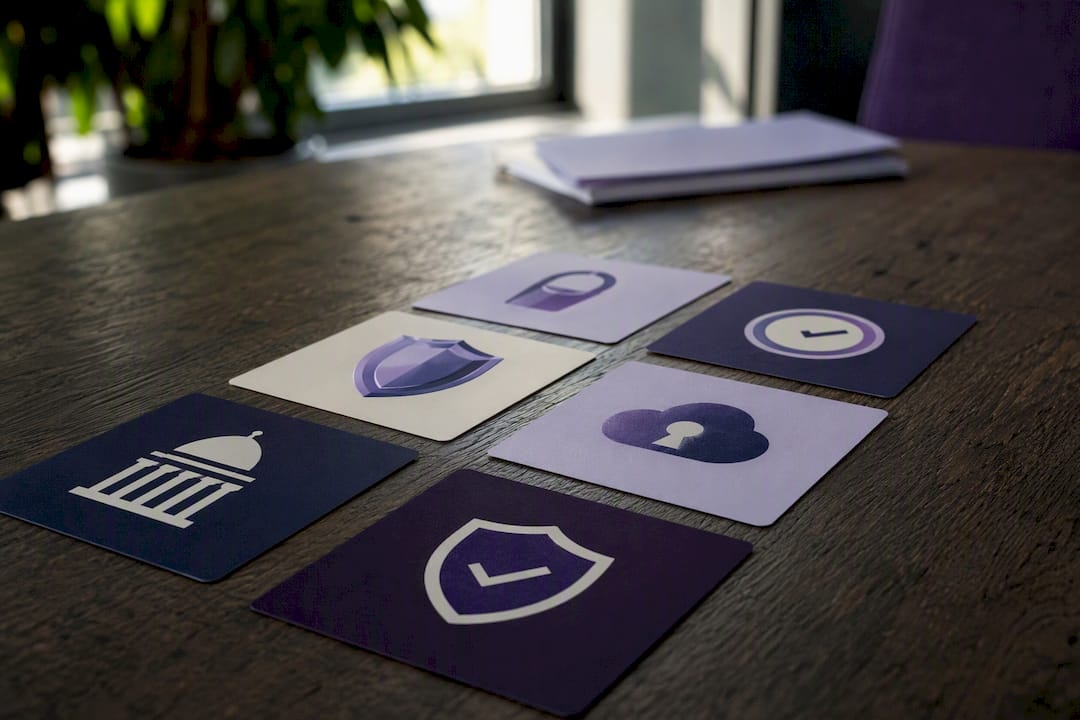 Abstract IT compliance certification icons