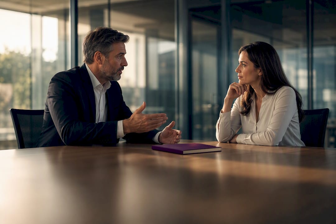 Professionals negotiating contract terms