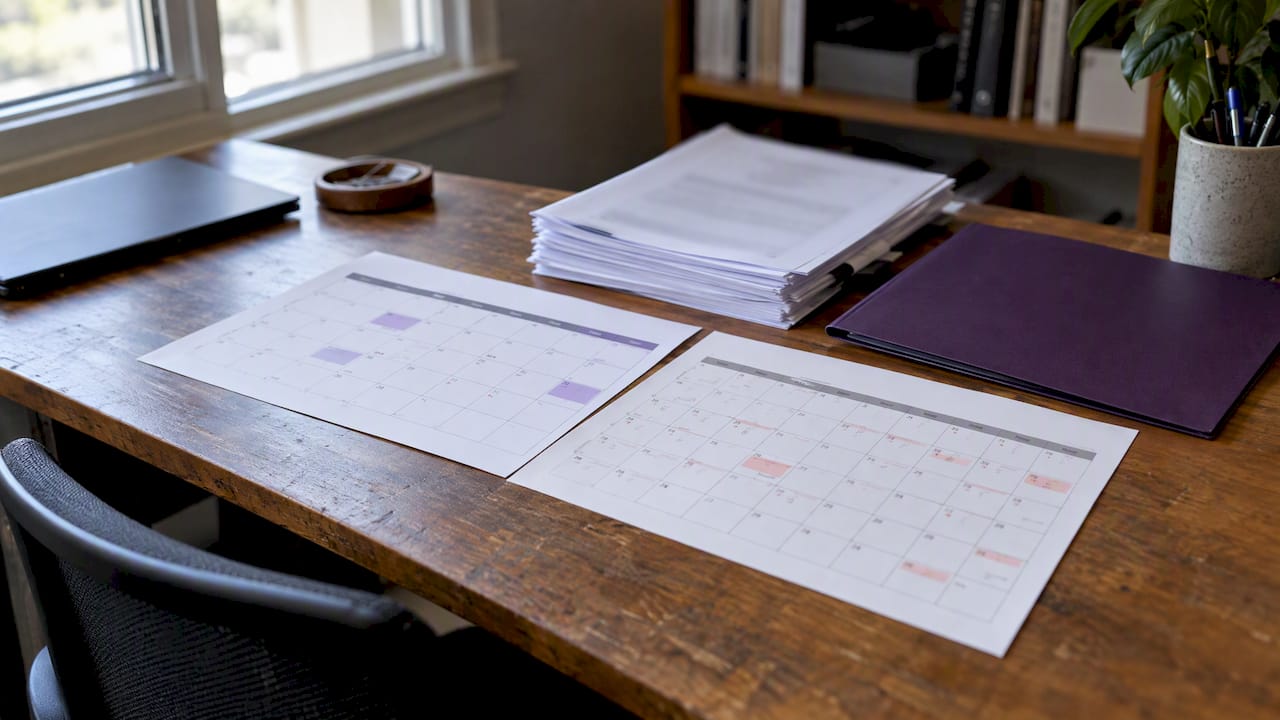 GSA offer paperwork beside contrasting calendar timelines