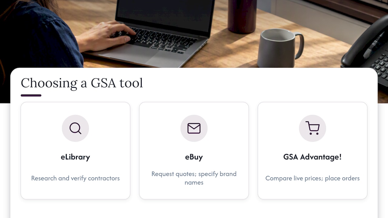 eLibrary research branching to eBuy and GSA Advantage